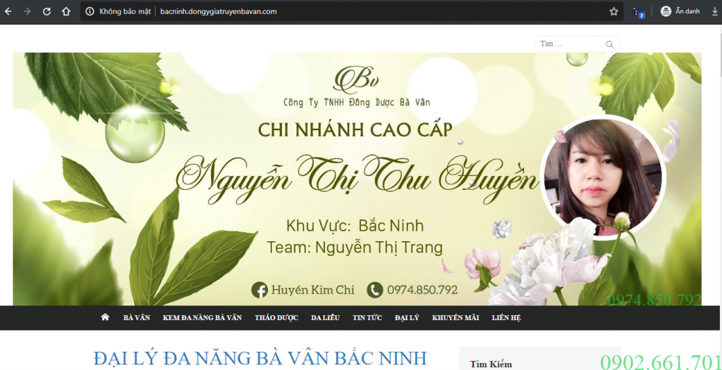 Website Đại Lý Đông Y Bà Vân Bắc Ninh