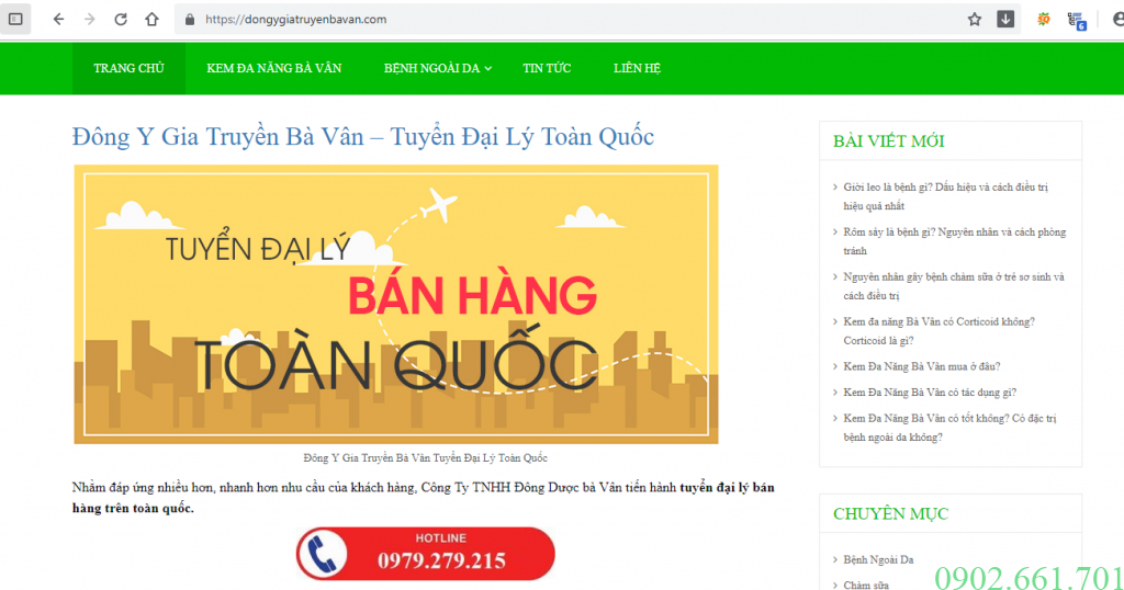 Website Đại Lý Đông Y Bà Vân Hà Nội